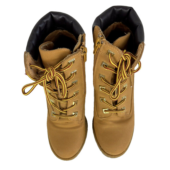 ZIGI Soho Womens Kiana Fashion Combat Lace Up Boot Size 6 Tan Wheat Chunky Heel - Picture 5 of 13